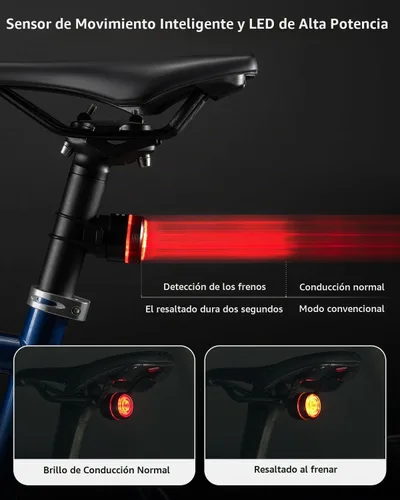 Vista 3 de ROCKBROS Luz trasera de bicicleta inteligente Luz trasera de bicicleta Luz