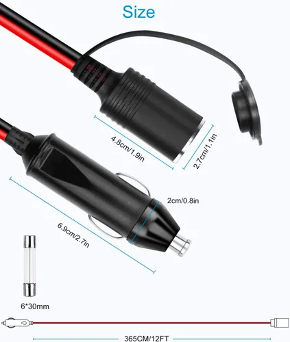 Vista 6 de ALITOVE Convertidor de CA a CC de 110 V a 12 V 20.8 A 250 W con enchufe para encendedor de cigarrillos de automóvil y cable de extensión