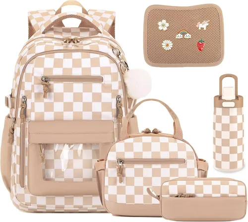 Vista 10 de 4PCS Girls Backpack Pin Display Ita Bag with Lunch Box B-negro Bloom