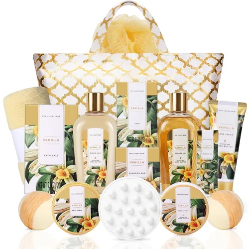 Vista 15 de Cestas de regalo de spa para mujeres, juego de regalo de baño Spa Luxetique, 12 piezas de kit de spa relajante en casa para mujeres con gel