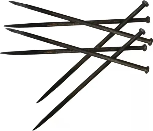 Vista 2 de Púas de anclaje de metal para bordes de paisaje, picos de anclaje de 12 pulgadas para césped artificial, barrera de malezas, picos de tienda