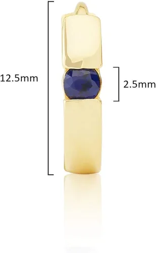 Vista 6 de MAX + STONE - Aretes de aro redondos pequeños de oro blanco o amarillo de 14 quilates para mujer con juego de canal y piedra natal de 0.039