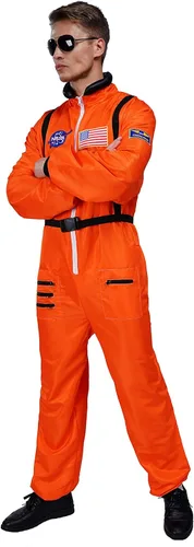 Vista 3 de Maxim Party Supplies Disfraz de astronauta para hombre con parches bordados y bolsillos para adultos
