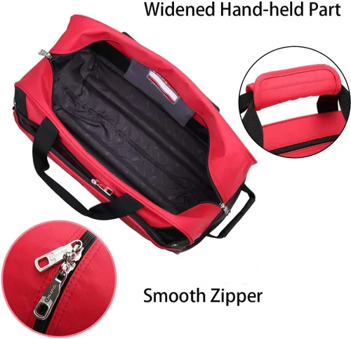 Vista 6 de OIWAS Bolsa de lona pequeña con ruedas de 22 pulgadas, maleta de equipaje de mano unisex para adultos, viajes a corto plazo, expandible de 45