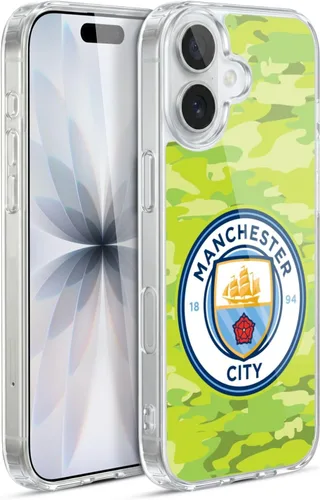 Vista 46 de Head Case Designs Funda de gel con licencia oficial del Manchester City Man City FC Blue Moon Badge Camou [protección de grado militar] compatible