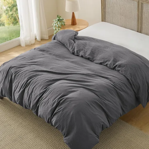 Vista 10 de Bedsure Funda de edredón prelavada solamente, sensación de algodón, blanco 00 - Blanco (solo funda de edredón)