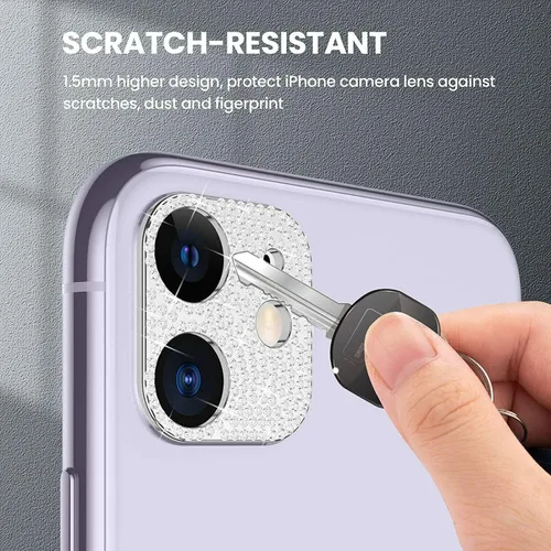 Vista 4 de Omio [Paquete de 2] para iPhone 12 Pro Max cubierta protectora de lente de cámara 3D Bling Diamond Lens Cover Glitter Diamond Lens Protector