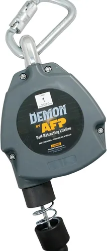 Vista 3 de AFP Demon 11 pies Correa de línea de vida autorretráctil de una sola pierna retráctil Gancho de refuerzo de pelícano de bloqueo de acero