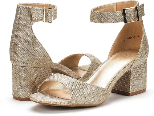 Vista 2 de DREAM PAIRS - Sandalias de tacón grueso y bajo para mujer