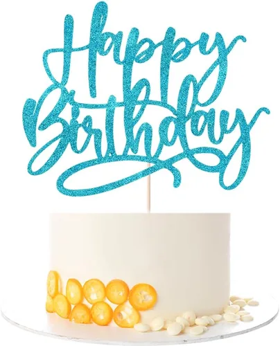 Vista 12 de Kaoenla Decoración de Pastel de Feliz Cumpleaños Azul - decoración de pastel de feliz cumpleaños azul real, niños y niñas, hombres y mujeres