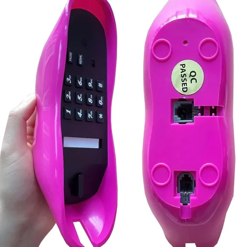 Vista 8 de Teléfono de labios, Teléfono residencial avanzado, Interesante boca en forma de labio, divertido cable de teléfono de plástico rosa rojo, teléfono