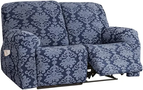 Vista 16 de JOKIVTOU Funda elástica para sillón reclinable con bolsillo, fundas de sofá reclinable de jacquard con estampado, protector de muebles con parte