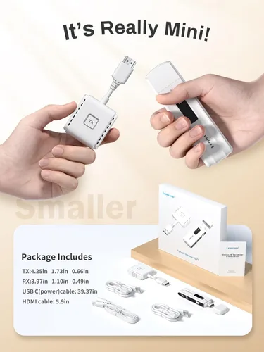 Vista 12 de Lemorele Kit de transmisor y receptor HDMI inalámbrico, extensor HDMI inalámbrico portátil, rango de 164 pies, 1080P Full HD, para transmisión
