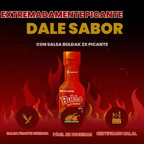 Vista 3 de Samyang 2XBuldak Salsa coreana picante sabor pollo picante 7oz (paquete de 1)