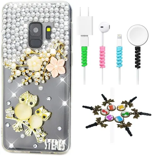 Vista 13 de Sparkle Funda compatible con Samsung Galaxy J2 Prime – Elegante funda 3D hecha a mano con diseño de estrella de mar y paloma de mar y paloma