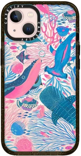 Vista 165 de CASETiFY Impact - Funda para iPhone 13 [protección contra caídas de 6.6 pies/compatible con Magsafe] Black Kingsnake, color negro transparente