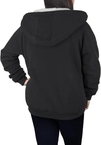 Vista 2 de Victory Outfitters - Sudadera con capucha de forro polar con cremallera y forro bereber suave para mujer