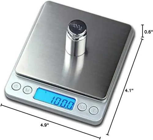 Vista 10 de Báscula digital de cocina, báscula de cocina multifunción de acero inoxidable de alta precisión, pantalla LCD retroiluminada, pequeña báscula