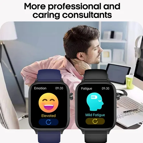 Vista 4 de Reloj inteligente para mujeres y hombres (respuesta/dial) reloj inteligente IPS de 1.96 pulgadas, frecuencia cardíaca 24/7, oxígeno en sangre