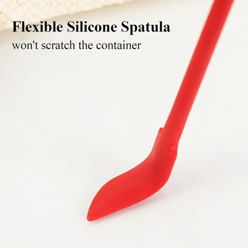 Vista 6 de Mini espátula de silicona, 6 espátulas para tarros, cuchara de silicona reutilizable de doble extremo para cocina y belleza