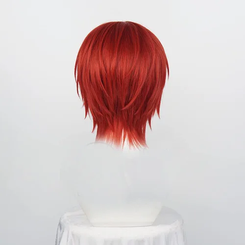 Vista 5 de Shanks - Peluca corta de anime roja para fiesta de Halloween