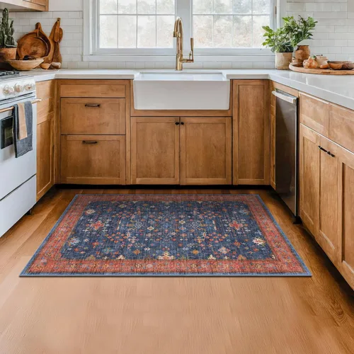 Vista 28 de Hazo Haus – Alfombra pequeña para entrada, cocina o baño, antideslizante con base de goma, resistente a las manchas y a la decoloración, diseño