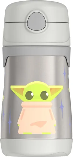 Vista 10 de Thermos Bebé 10 oz. Botella de acero inoxidable con popote emergente, coches