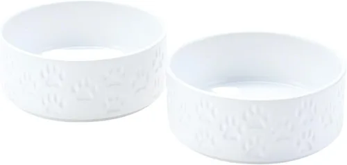 Vista 61 de SPUNKYJUNKY Cuencos elevados de cerámica para perros, 5.1 pulgadas, para comida de perros y gatos, cuencos elevados con soporte de bambú Verde oscuro