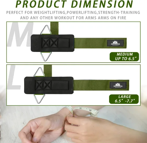 Vista 2 de Correas de levantamiento de pesas para muñecas, accesorios de máquina de cable de alta resistencia y soporte de muñeca para levantamiento de pesas