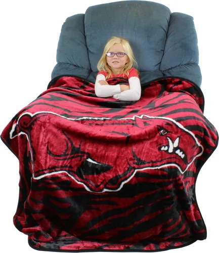 Vista 2 de College Covers Arkansas Razorbacks Raschel Manta de Tiro, 60 pulgadas por 50 pulgadas