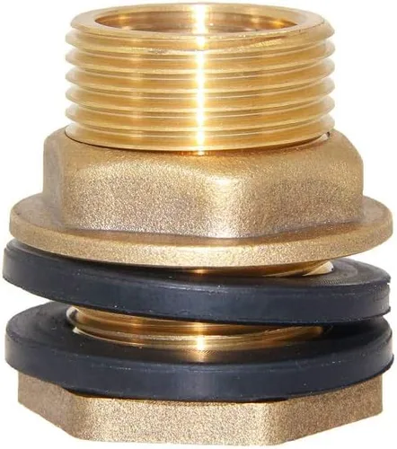 Vista 8 de Joywayus 1" macho y sin hembra interior de latón macizo conector de tanque de agua accesorio de tanque de mamparo con anillo de goma estabilizador