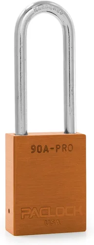 Vista 15 de PACLOCK Candado de la serie 90A-PRO, compre American Act obediente, aluminio anodizado marrón, cilindro de 7 pines de alta seguridad con 1 llave por