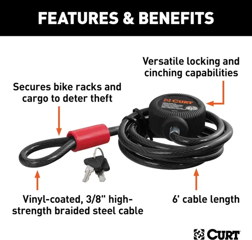 Vista 3 de Curt Manufacturing 23666 cable de seguridad
