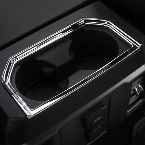 Vista 2 de JeCar Cubierta cromada del portavasos del asiento trasero para Ford F150 2015-2020
