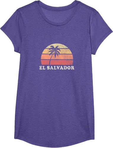 Vista 19 de El Salvador Vintage 70s Retro Throwback Design Camiseta, Azul
