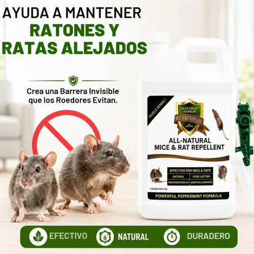 Vista 3 de Natural Armor - Repelente de ratones y ratas, repuesto de 1 galón (128 oz)