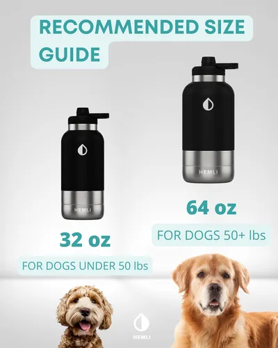 Vista 5 de Botella de agua para perros, botella de agua de viaje aislada para perros, dispensador de botellas de agua para mascotas de acero inoxidable