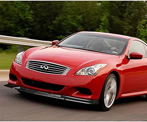 Vista 5 de Kit de 3 piezas de parachoques delantero Infiniti G37 Coupe/2DR, alerón de protección con moldura divisora estilo STP, difusor de aire y barbilla