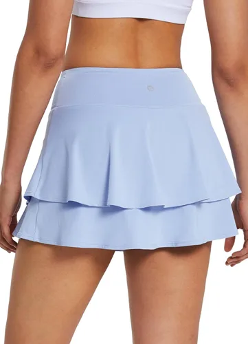 Vista 11 de baleaf Faldas de tenis plisadas para mujer, con bolsillos y volantes para Negro