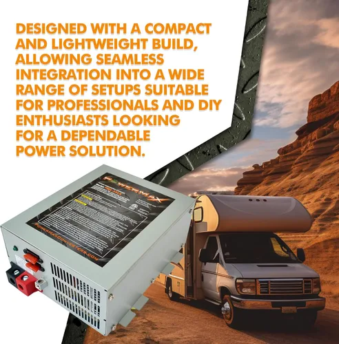 Vista 3 de PowerMax 35 Amp Convertidor de energía para RV Cargador de batería inteligente de 4 etapas de 12V 110V AC a 12V DC Salida ajustable