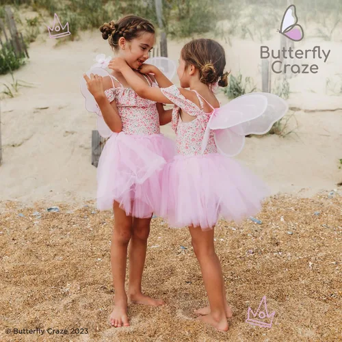 Vista 7 de Butterfly Craze Disfraz de tutú de princesa de hadas para niñas y baile de ballet