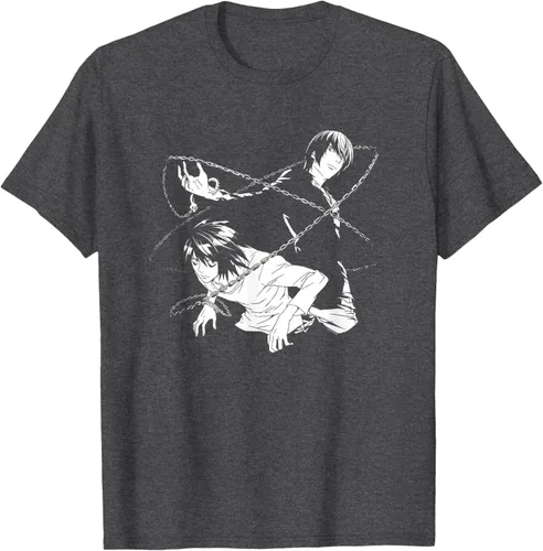 Vista 10 de Death Note Camiseta de anime Light and L Chains Negro