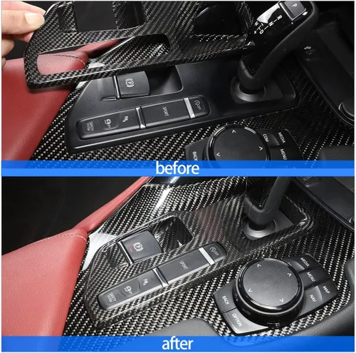 Vista 2 de Cubierta de panel de palanca de cambios para Toyota Supra GR A90 A91 MK5 2019-2022, la cubierta protectora de panel antiarañazos para consola