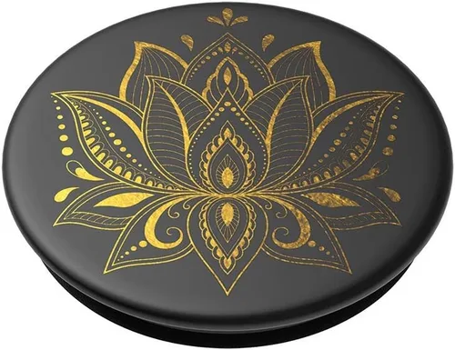 Vista 3 de Agarre para teléfono PopSockets con soporte expansible, agarre adhesivo - Golden Prana Black Sujeción segura y cómoda, anticaída, soporte, luna