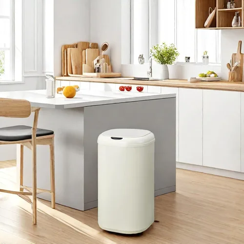Vista 7 de Takywep Basurero automático de acero inoxidable de 8 galones con tapa, sensor de movimiento sin contacto de 30 litros, cubo de basura cilíndrico