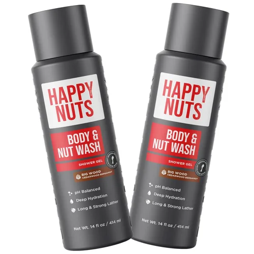 Vista 11 de HAPPY NUTS Big Wood - Gel de ducha hidratante para hombres, gel de ducha natural con limpieza profunda para pieles sensibles, jabón corporal
