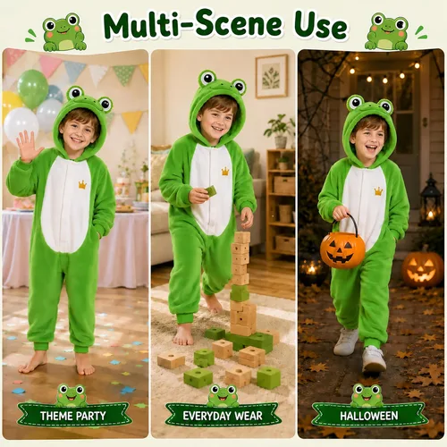 Vista 5 de Disfraz de rana para niños, disfraz de animal de Halloween