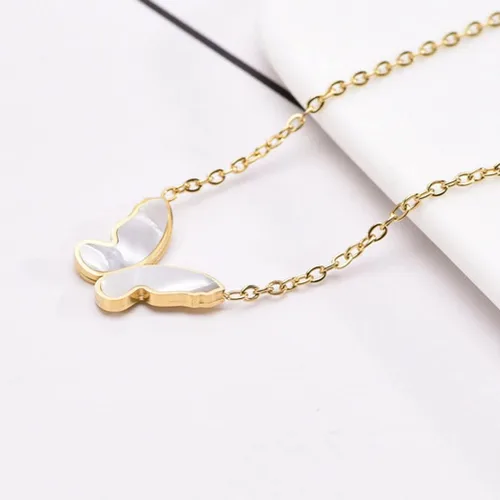 Vista 6 de Collar de mariposa con dije de gargantilla y dije delicado para mujer, joyería para regalos de cumpleaños