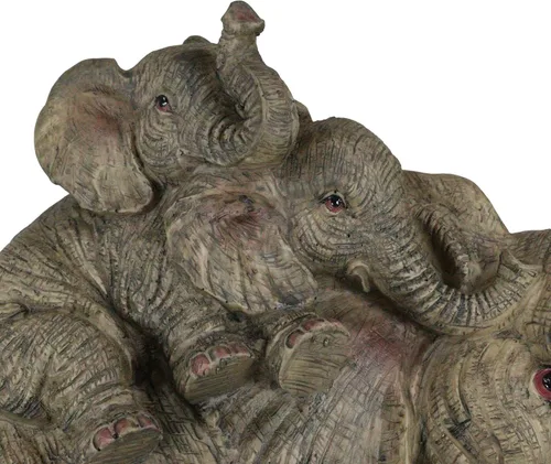 Vista 6 de Ebros - Estatua de elefante de vida silvestre y 2 terneros a cuestas, 10.5 pulgadas de alto, resina de safari, elefantes, escultura familiar