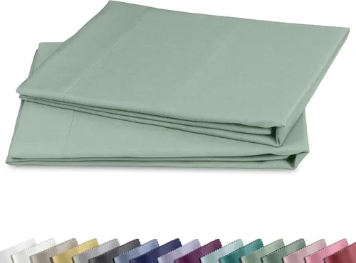 Vista 15 de California Design Den Juego de 2 fundas de almohada estándar tamaño Queen - 100% algodón, juego de 2 fundas de satén suave, se adapta a almohadas